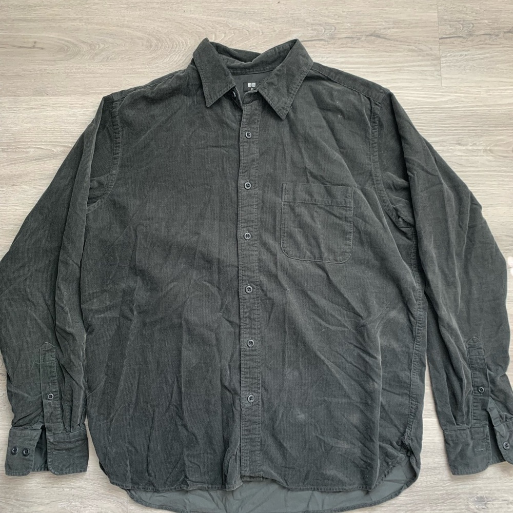 Uniqlo Black Corduroy button up Shirt